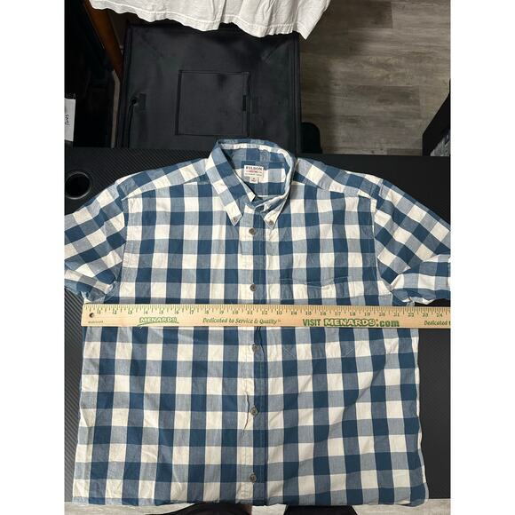 Filson Cotton Lightweight Button Up Short Sleeve Shirt Size Medium - Picture 4 of 9